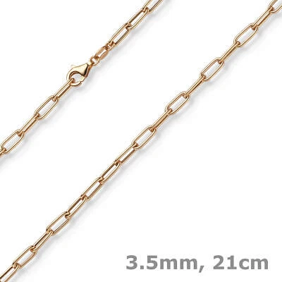 3,5mm Paper Clip Anker weit Armband Armkette aus 585 Gold Rotgold 21cm - Bild 1 von 2