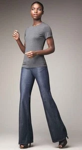 Paige Women's Premium Dark Denim BENTLEY HANALEI Bootcut Jeans Size 27 - Picture 1 of 12
