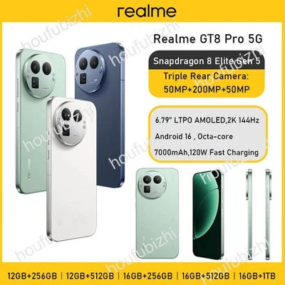 Realme GT8 Pro 5G Mobile Phone 6.79 Inch Snapdragon 8 Elite Gen 5 200MP 120W NFC - Image 1 of 4