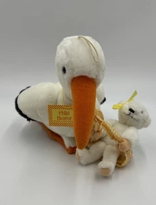 Vintage 1987 North American Bear Company Stork With Baby Child Bearer Made Korea - Picture 1 of 10