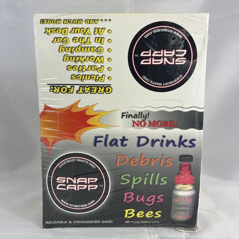 NEW Original Snap Capp Soda Pop Can Cap Lid Keeps Fizz Bugs Out 12 16 Oz NOS VTG - Image 1 of 4