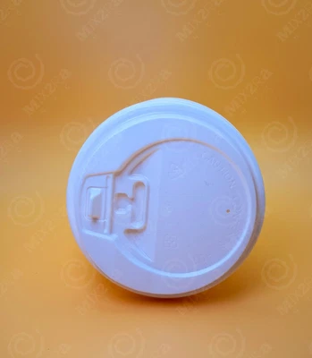 White Dome Lid for 10-24 Oz Paper Hot Cups, 100pcs, fold back open, hot drink - Image 1 of 4