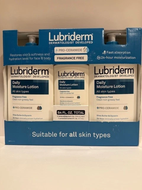 Lubriderm Daily Moisture Lotion 24 Hours All Skin Types Fragrance Free 54 Oz - Image 1 of 1
