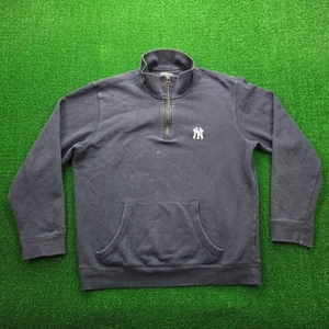 New York Yankees Sweater Mens Large Blue 1/4 Zip Pullover MLB Baseball Sports - Picture 1 of 10