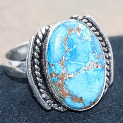 Turquoise 925 Silver Plated Ring US 9.5 Women Jewelry GW - Image 1 of 3