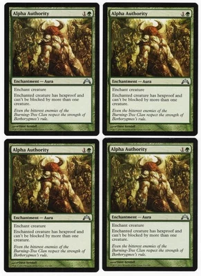Alpha Authority x4 4x 2013 Gatecrash PLAYSET Green Unc Enchantment MTG NM AZ1 - Image 1 of 2