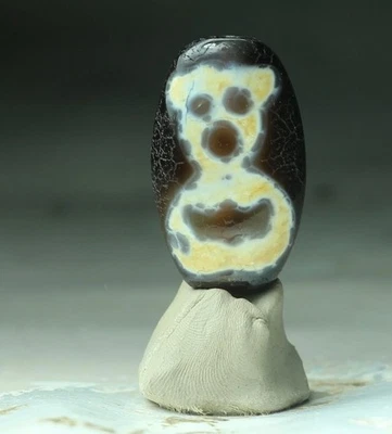 Antiguo tibetano antiguo ágata oro Tara suerte oso dzi abalorio 11*21*35 mm Foto 1 de 4