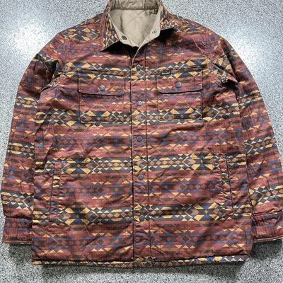 Chaqueta Camisa Wrangler Para Hombre L Reversible Acolchada Beige Azteca Suroeste Foto 1 de 4