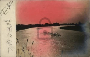 RPPC Hindostan Falls,IN Sun Set White River Martin County Indiana Real Photo - Picture 1 of 5