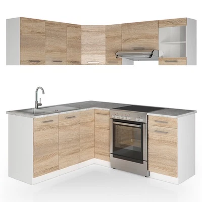 Eckküche Vicco Rick 187 x 167 cm , AP Marmor - Bild 1 von 4