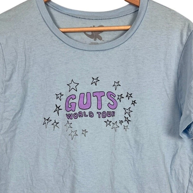 Top corto Olivia Rodrigo para mujer XXL Y2K Pop Indie Guts gira mundial concierto azul Foto 1 de 4