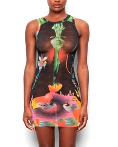 SKIMS Summer Mesh Tank Dress Obsidian Size XL Kardashian NEW - Picture 1 of 10