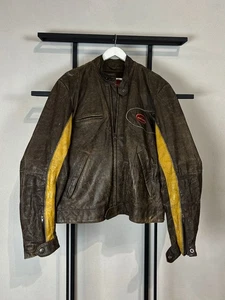 VTG Streetwear Travis cropped boxy fit Moto Guzii jacket with genuine leather - Picture 1 of 12