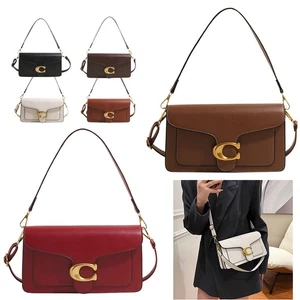 Frauen Reine Farbe Ledertasche Retro Kuriertasche Schulter Quadrat Umhängetasche - Bild 1 von 12