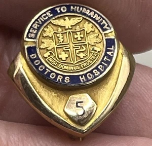 1/20 Gold Filled Service To Humanity Doctors Hospital Service Pin 5 Jahre - Bild 1 von 5