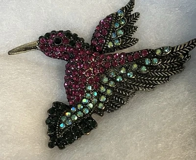 Broche de piedras de cristal colibrí Foto 1 de 2