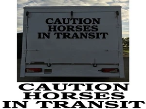 CAUTION HORSES IN TRANSIT X 2 VINYL STICKER SIGN DECAL VAN VITO TRANSIT SPRINTER - Picture 1 of 2