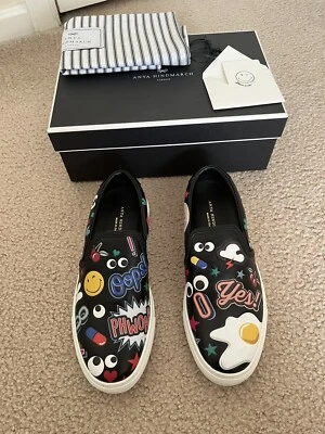 Zapatilla deportiva sin cordones ANYA HINDMARCH SkateB pegatina, talla 37 (US7) $795 Foto 1 de 4