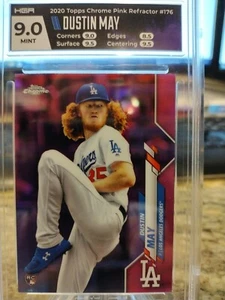 HGA 9 Mint 2020 Topps Chrome Pink Refractor Dustin May Rookie Card Rc Hot - Picture 1 of 3