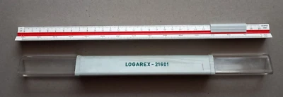 Vintage Triangular Scale Rule Ruler Logarex 21601 Plastic Case - Image 1 of 4