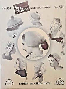 Patons Knitting Pattern Book 524 Ladies and Girls Hats - Picture 1 of 19