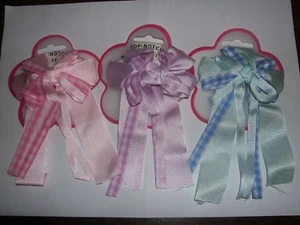 NEW 4 x 3 Hair Bow Slide Barrette Clips 4 of each colour 12 in total - Picture 1 of 1