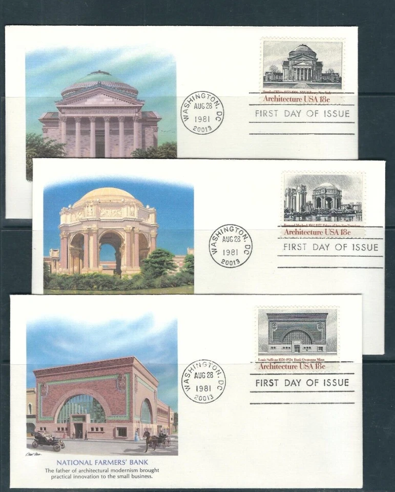 USA SC # 1928-1931 And 1931a Architecture FDC . Fleetwood Cachet - Image 1 of 2