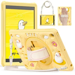 Yellow DuckPop Case Silicone Stand Cover for iPad 9.7 10.9 Pro 11 10.2 10.5 Mini - Picture 1 of 9