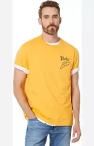 Polo Ralph Lauren Men's SZ M Gold Polo 67 P-Wing Graphic Short Sleeve T-Shirt - Picture 1 of 3