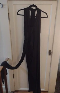 Maternity Dress Black Long Size Large With Wrap Asymetric Super Soft And Long - Picture 1 of 7