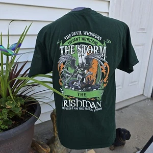 Camiseta verde para hombre The Storm The Irishman Tagless Hanes talla grande - Imagen 1 de 8