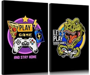 Framed Gaming Wall Art for Teen Boys Room Gamer Posters Decor for Bedroom Vid... - Picture 1 of 9