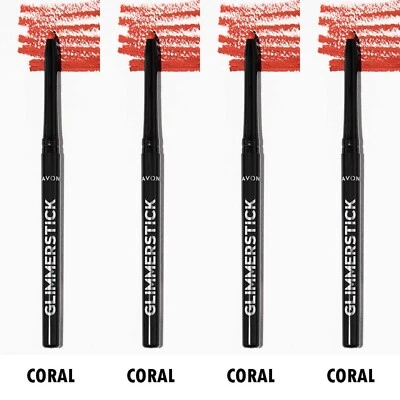 NEW Avon Glimmersticks Retractable Lip Liner  / CORAL / SET OF 4 - Image 1 of 4