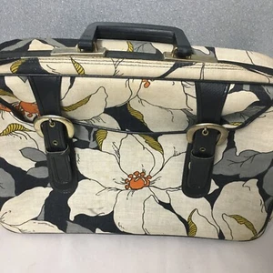 Retro 70’s Mod Floral Suitcase Hippie Boho Small Overnight Case - Picture 1 of 14