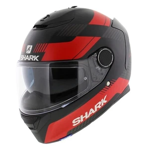 Shark Spartan 1.2 Spartan Strad Matt Black Red KRA, Full Face Motorcycle Helmet - Picture 1 of 15