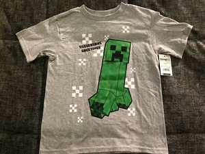 MINECRAFT SEASONS GRÜSSE T-SHIRT, KINDER EXTRA KLEIN, NEU mit ETIKETT, CREEPER - Bild 1 von 4