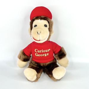 Vintage Curious George Plush Stuffed Animal 1984 Eden Toys Red Shirt and Hat