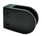 Black Glass Clamp - Flat Back - Glass Balustrade / Stair Clamp for 10mm Glass