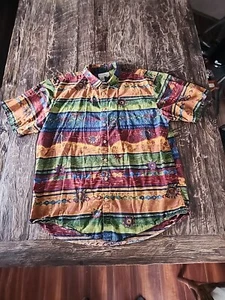 Territory Ahead Shirt Multicolor Aztec Sun Print Button Short Slv Pocket 2XL - Picture 1 of 11