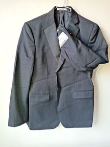 38 S BLAZER DKNY BLACK TOP TUXEDO SHINY LAPEL 2-BUTTON - Picture 1 of 7