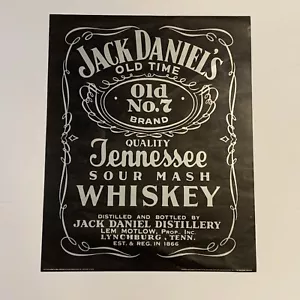Jack Daniels Poster 1988 Sour Mash Whiskey Black Silver Lynchburg Liquor 16x20 - Picture 1 of 9