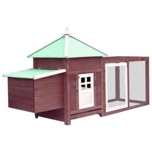 VidaXL Chicken Coop with Nest Box - Large Solid Firwood Outdoor Enclosure vidaXL - Picture 1 of 27