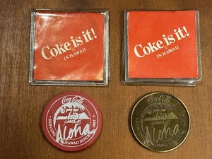 Coca Cola Hawaii 75 Aniversario Barra Redonda Moneda Bronce y Fichas de Poker (sin plata) - Imagen 1 de 2