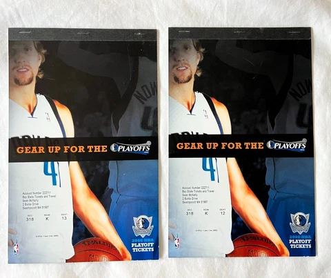 Dallas Mavericks 2008 Playoff Tickets All Rounds Finals Dirk Nowitzki Jason Kidd Cover