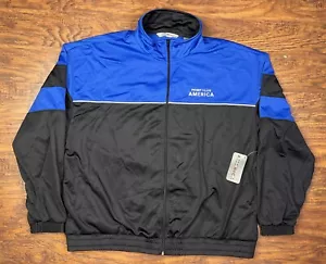 Perry Ellis America Active Windbreaker Track Jacket Men's 2X NWT blue/black Y3 - Picture 1 of 9