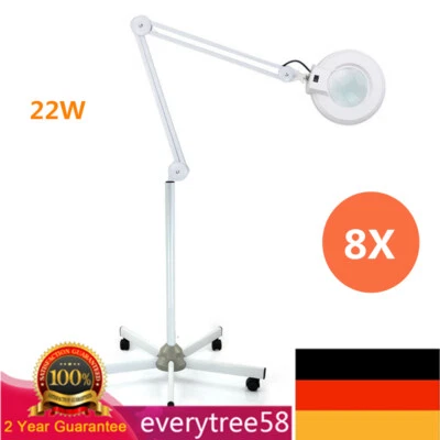 8-Dioptrien Licht Lupenlampe Lupe Arbeitsleuchte Kosmetik Mit Stativ Lupenleucht - Bild 1 von 4