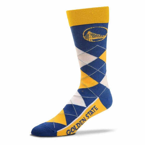 [ARGYLE-505-7-GSW- ROYAL] Mens FBF NBA Argyle Golden State Warriors Socks Cover