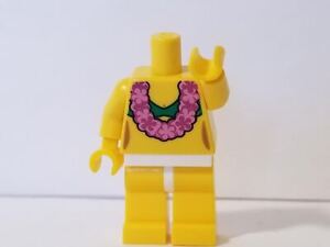 LEGO Hawaiian BIKINI Doll Green Top White Bottoms Pink Lei Minifigure ADD A HEAD