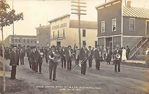 Alexandria MN Sauk Centre Band Store Front's Musical Instruments RPPC Postcard - Picture 1 of 2