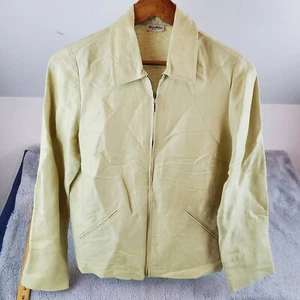 Brooks Brothers Linen Golf Jacket Womens Sz L Mint Green Full Zip Blazer - Picture 1 of 7